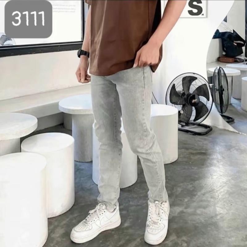 Quần jean nam co giãn xám bạc thời trang nam dể phối áo - Menswear - Pants Có Túi Pants Menswear - Kem