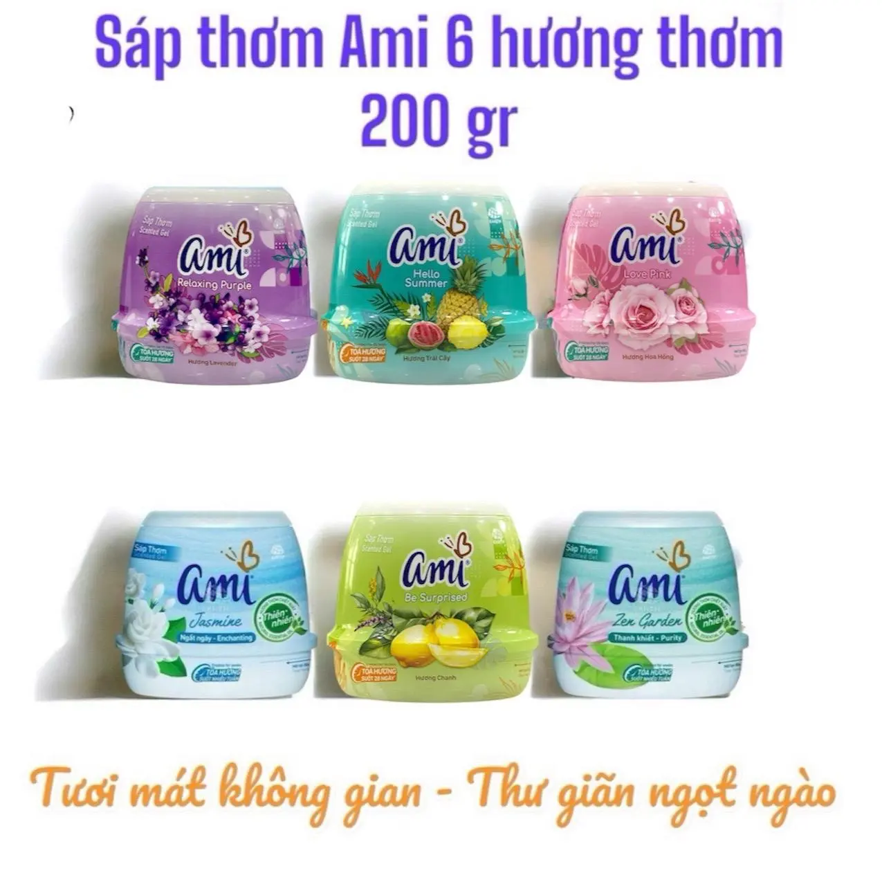 Sáp Thơm Ami 180 gr Tươi Mát - Ngát Hương - Khử mùi Dầu thơm phòng Nước Hoa