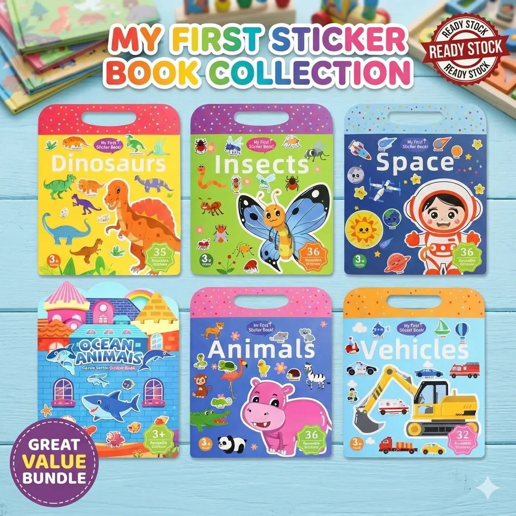 Reuseable Sticker Book for Kids 3+ | Waterproof Scene Activity Book ...
