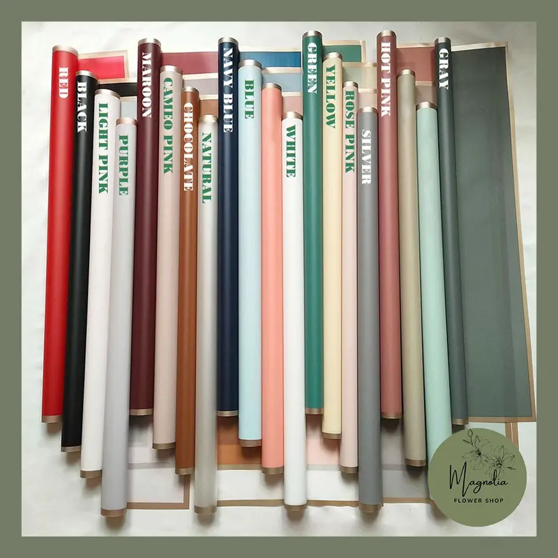 Flower Wrapping Gold Line Kertas Buket Dekorasi Hias Bunga Kado Wisuda Pernikahan Dekorasi Foto 0