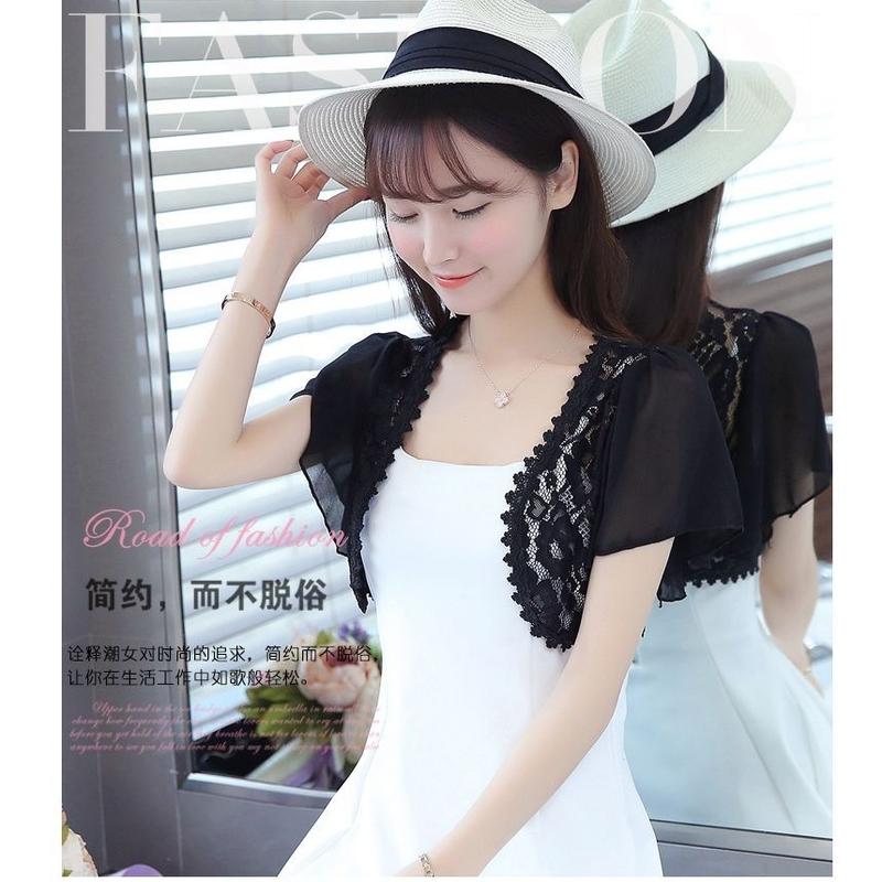 Khăn Choàng Voan Ren Mùa Hè, Áo Ghi Lê Nhỏ Áo Khoác Nhỏ Áo Dễ Phối Đồ Quần Áo Chống Nắng, Dài Ngắn, Hàng Mới Về 0