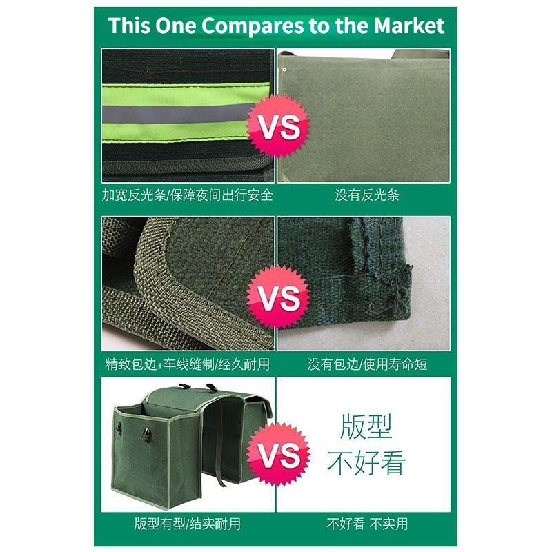 Túi Đựng đồ bằng Vải Bố, Dày, Thích hợp cho yên xe phía sau xe đạp và xe máy Sport Túi Thể Thao Bag 1pair Universal Bike Saddle Bag Hành lý Pannier Vải đơn giản Mũ bảo hiểm Vest Bag 4