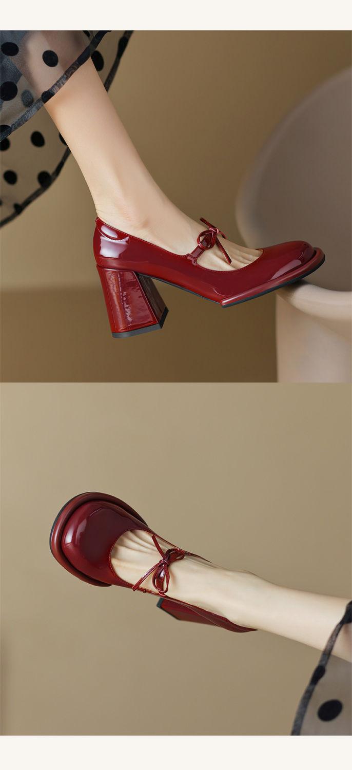 Product Introduction of Vintage Mary Jane Flat Shoes, Square Toe Design with Thick Heels, Anti-Slip Design, Available in Multiple Colors, Gift for Girlfriend. 22