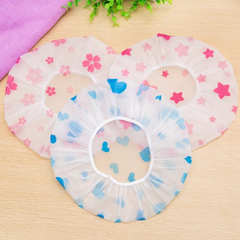 Product Introduction of 3pcs Waterproof Shower Caps Reusable Bath Hat Good-looking Women Hair Cap Spa Hair Salon Shower Cap Bathroom Accessories 1
