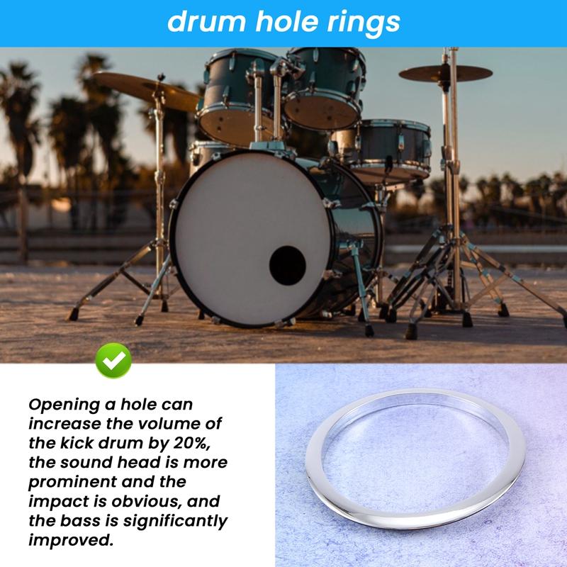Bộ Trống, 6 Inch, Cho Trống Bass, Có Vòng Lỗ, Phụ Kiện Dụng Cụ Khoan Trống 5