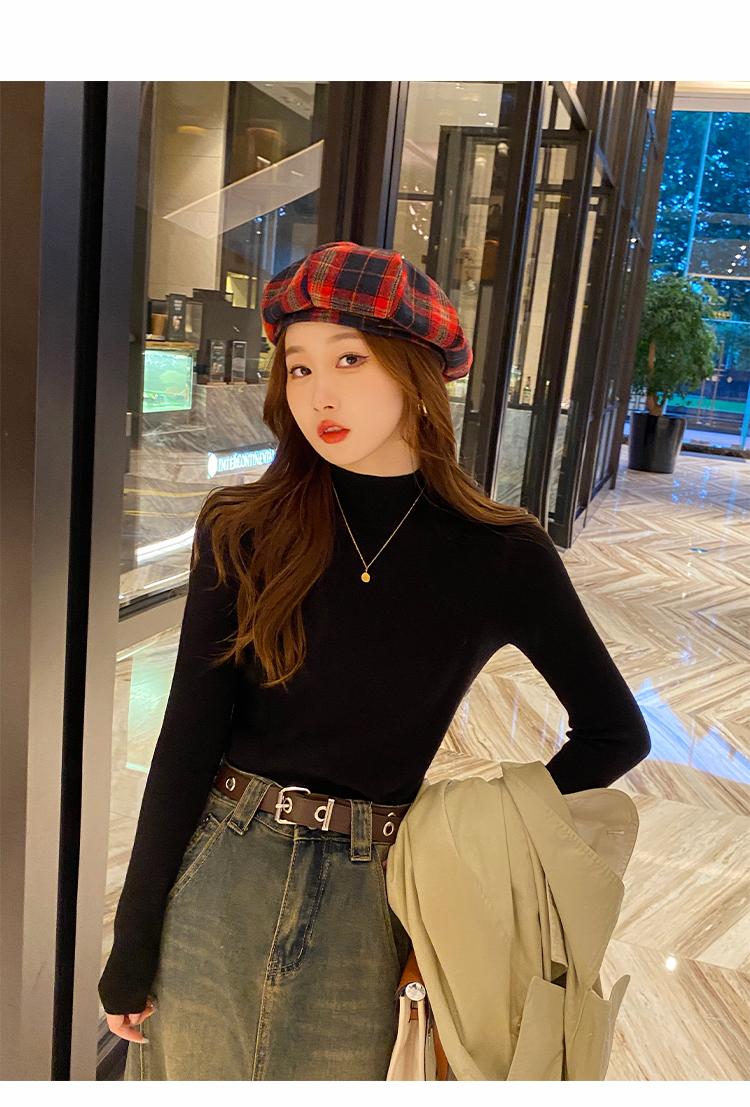 Product Introduction of Women's Knitwear Half Turtleneck Bottoming Shirt Classic Style Inner Wear Autumn and Winter Cashmere Sweater 2024 New Spring and Autumn Top 19