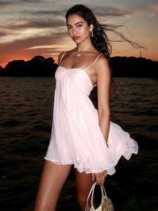 Vestido mini sin mangas para mujer, de color sólido, ideal para fiestas y clubes en verano