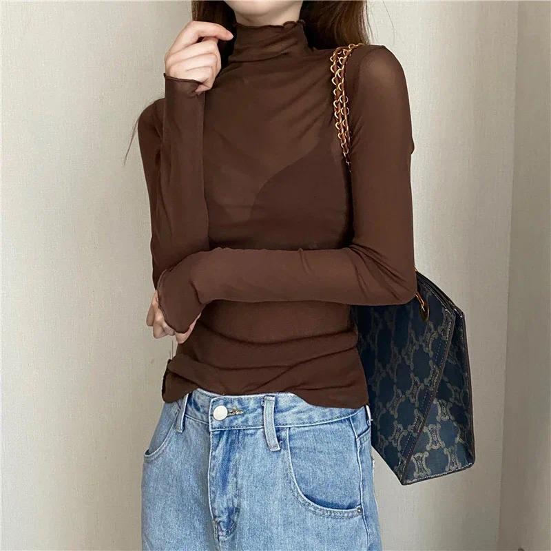 Product Introduction of Áo Thun Nữ, Áo Dài Tay, Xuyên Thấu Đối, 1 Chiếc Top Women 11