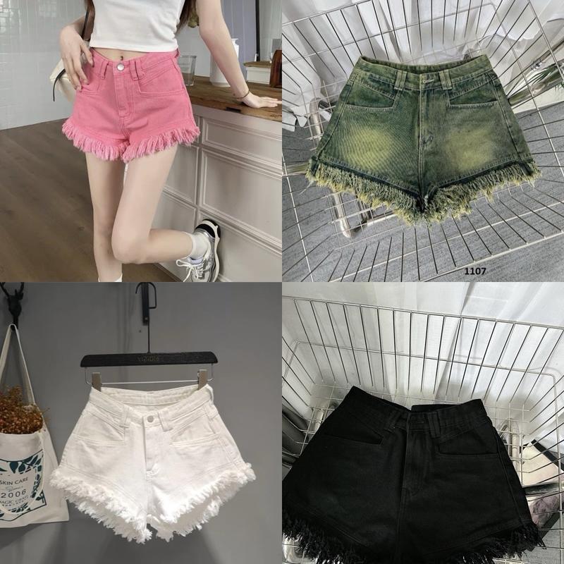 Quần Short jean Nữ Bigsize tua tua Lưng Cao SANJEANBIGSIZE