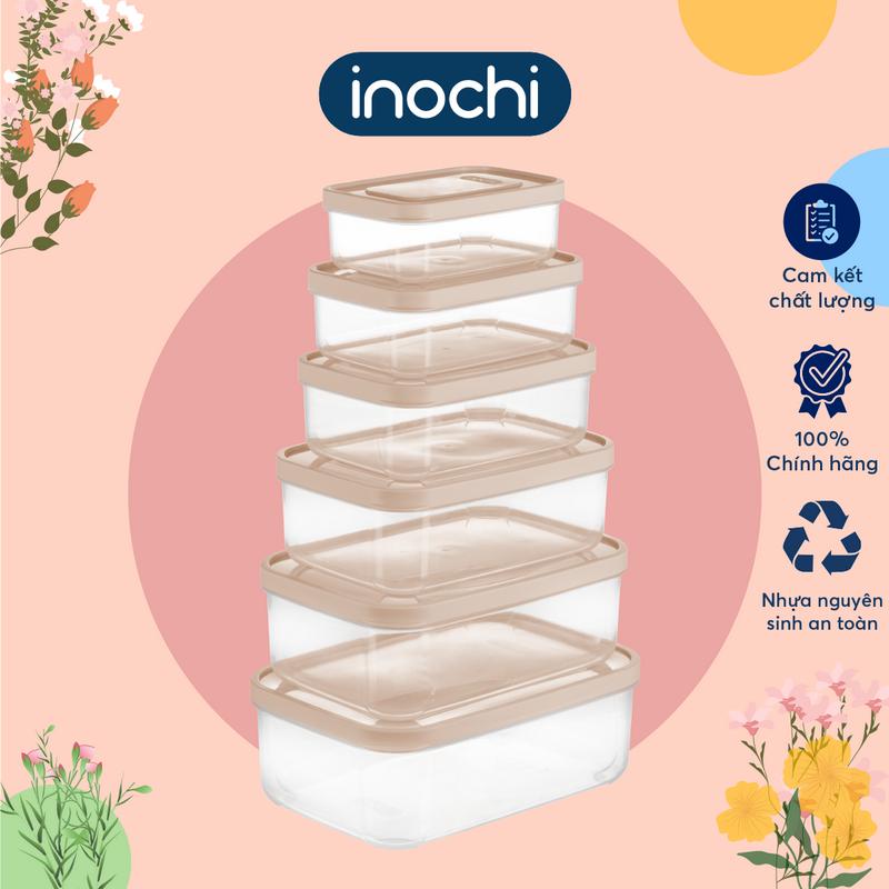 Hộp đựng thực phẩm chữ nhật Inochi (500-750-1000-1500-2000-2500ml) chất liệu nhựa cao cấp