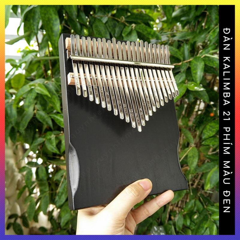 Đàn kalimba 21 phím nguyên khối QUYNHLEMO, Kalimba 21 phím màu đen, đàn piano ngón tay cái tặng phụ kiện