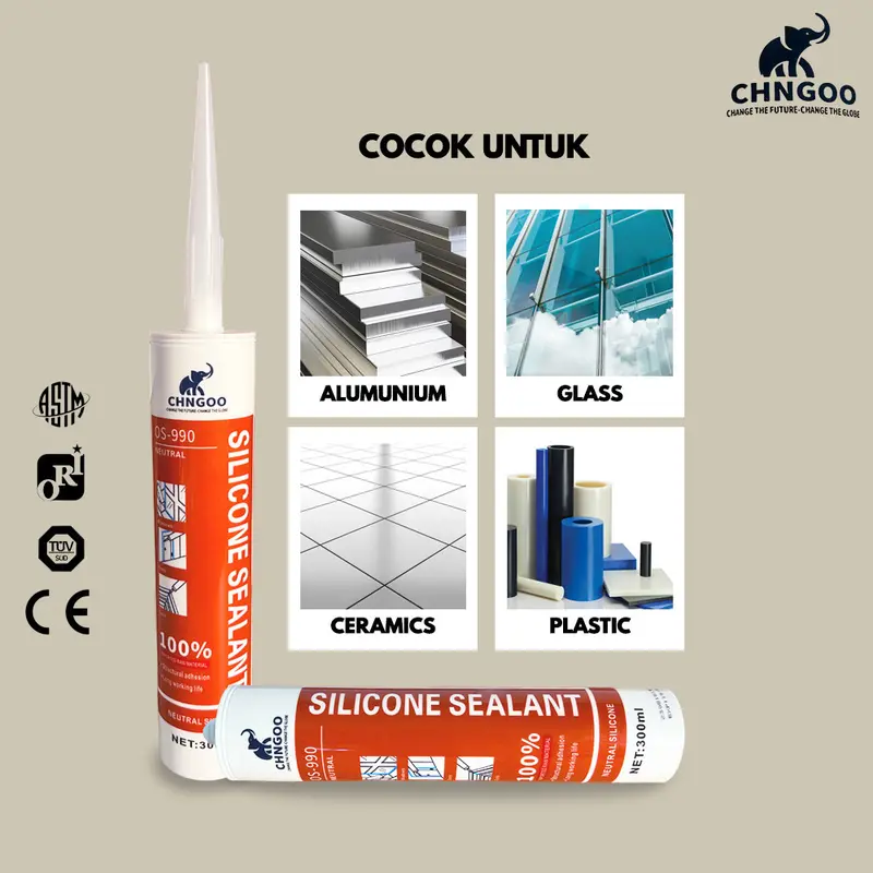 LEM SEALANT, LEM KACA, LEM TOILET, LEM PLASTIK CHNGOO Neutral OS-990 300ml 2