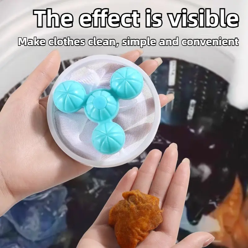Washing machine filter bag cleaning floating hair remover household washing ball hair removal suction universal hair filter artifact
