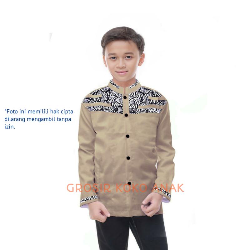 Baju Koko Anak Laki-Laki Muslim Cowok Atasan Lengan Panjang Premium Murah Terbaru Katun Nyaman 4