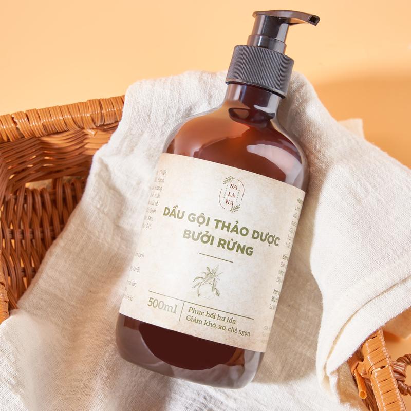 Dầu Gội Bưởi Rừng 500ML dưỡng mọc tóc, giúp tóc dày chắc khoẻ, tóc nhanh dài, giúp tóc bóng mượt, thảo dược Salaka Chăm Sóc Tóc