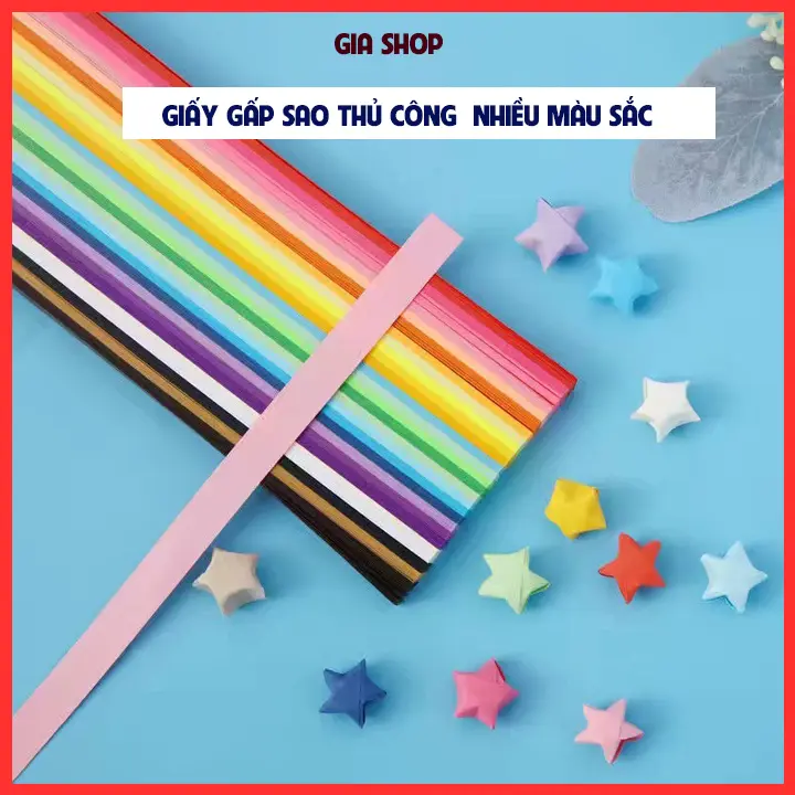 540 Chiếc Giấy Nhiều Màu Sắc Ngôi Sao May Mắn Handmade Origami Giấy Dải Trang Trí Gấp Cho Nghệ Thuật Thủ Công