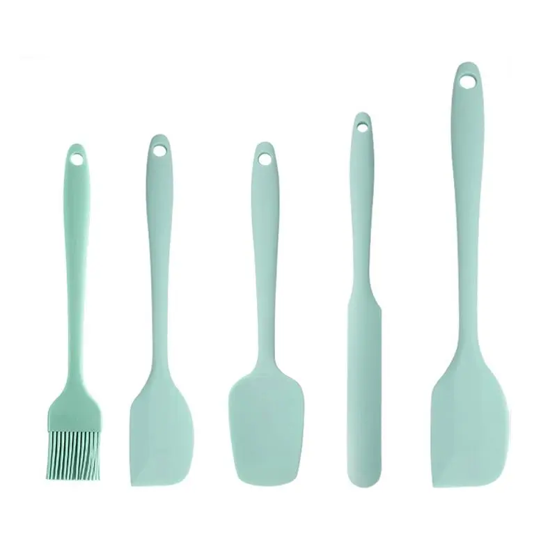 Silicone Baking Set, 5 Counts/set Including Spatula, Oil Brush, Long Spatula, Kitchen Baking Tool for Cake, Cheese