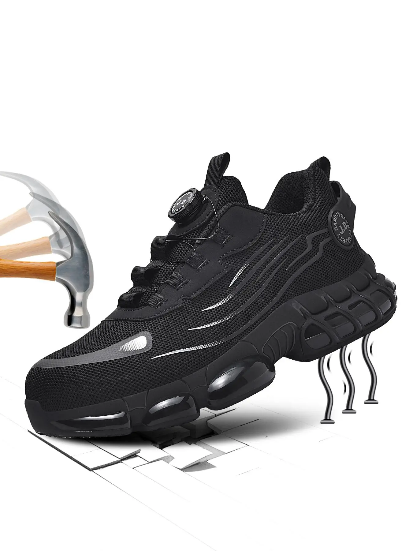 Men's Casual Plain Lace Up Low Top Work Boots, Fashionable Comfortable Anti-slip & Shock-absorbing Safety Shoes, Outdoor Casual Shoes for Daily Wear