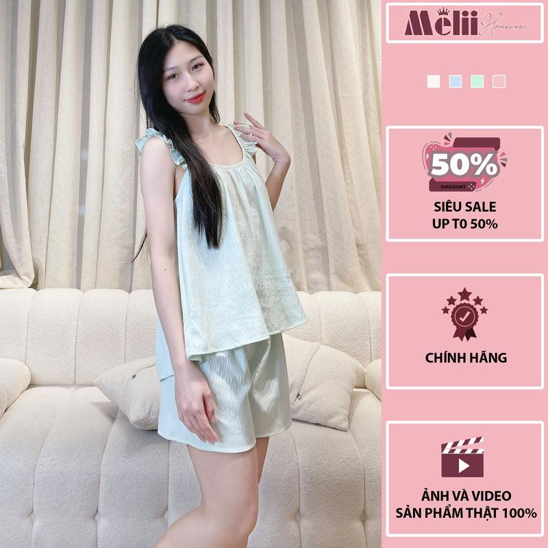 Bộ đồ ngủ đũi cotton trơn MELLI cho nữ, màu sắc đa dạng, kích thước XS-L - Voi Women