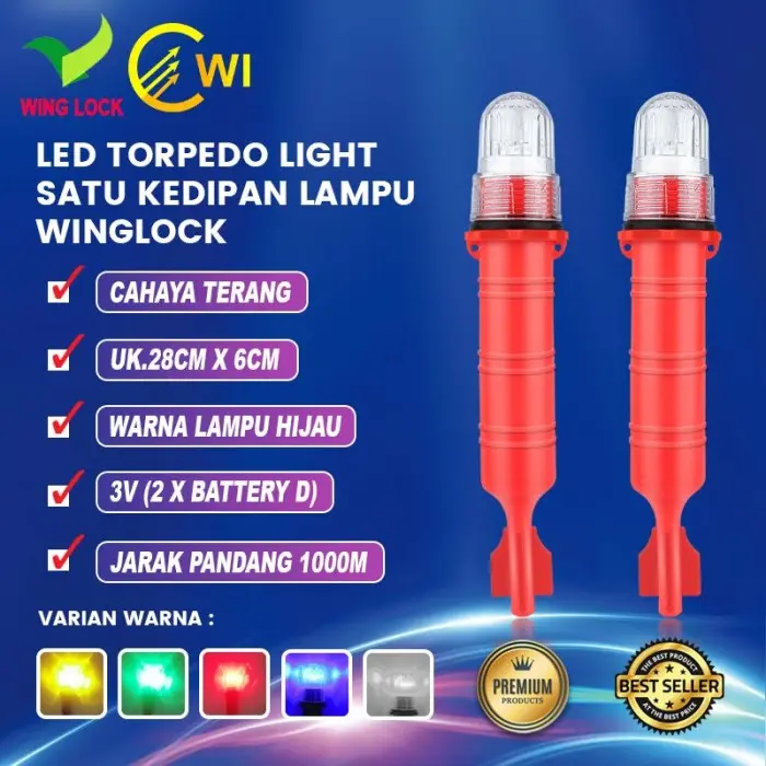 LED torpedo satu kedipan WING LOCK ,lampu klip nelayan sinyal ikan ,