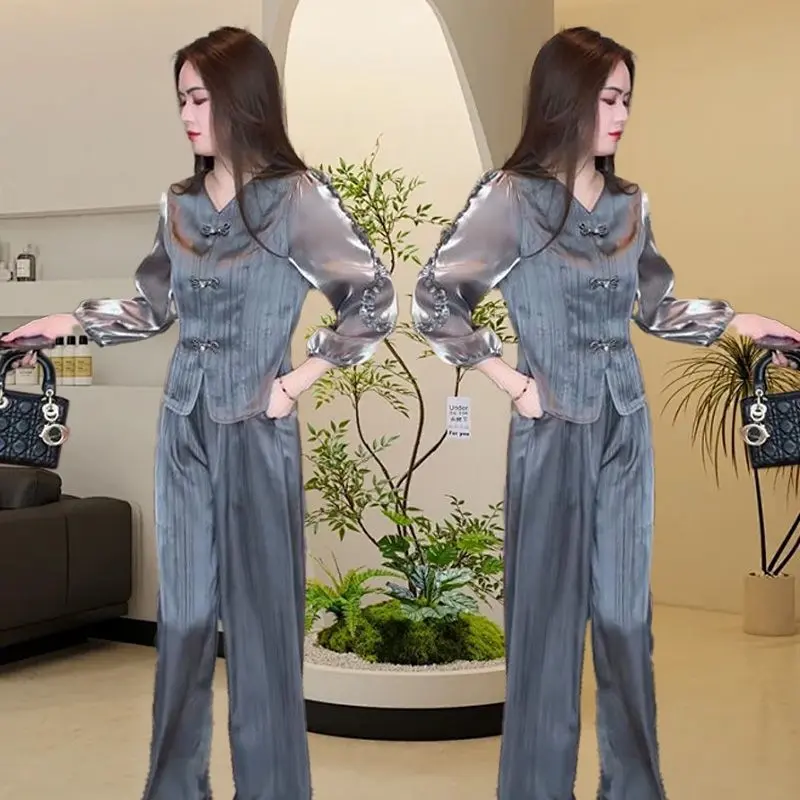 Quần Ống Rộng Nữ, Bộ Một Mảnh / Bộ, Thời Trang Mới Mùa Xuân Và Mùa Thu, Thanh Lịch Và Thường Ngày, Thích Hợp Cho Mùa Thu Sớm, Phong Cách, Bộ Hai Mảnh, Chuyên Nghiệp