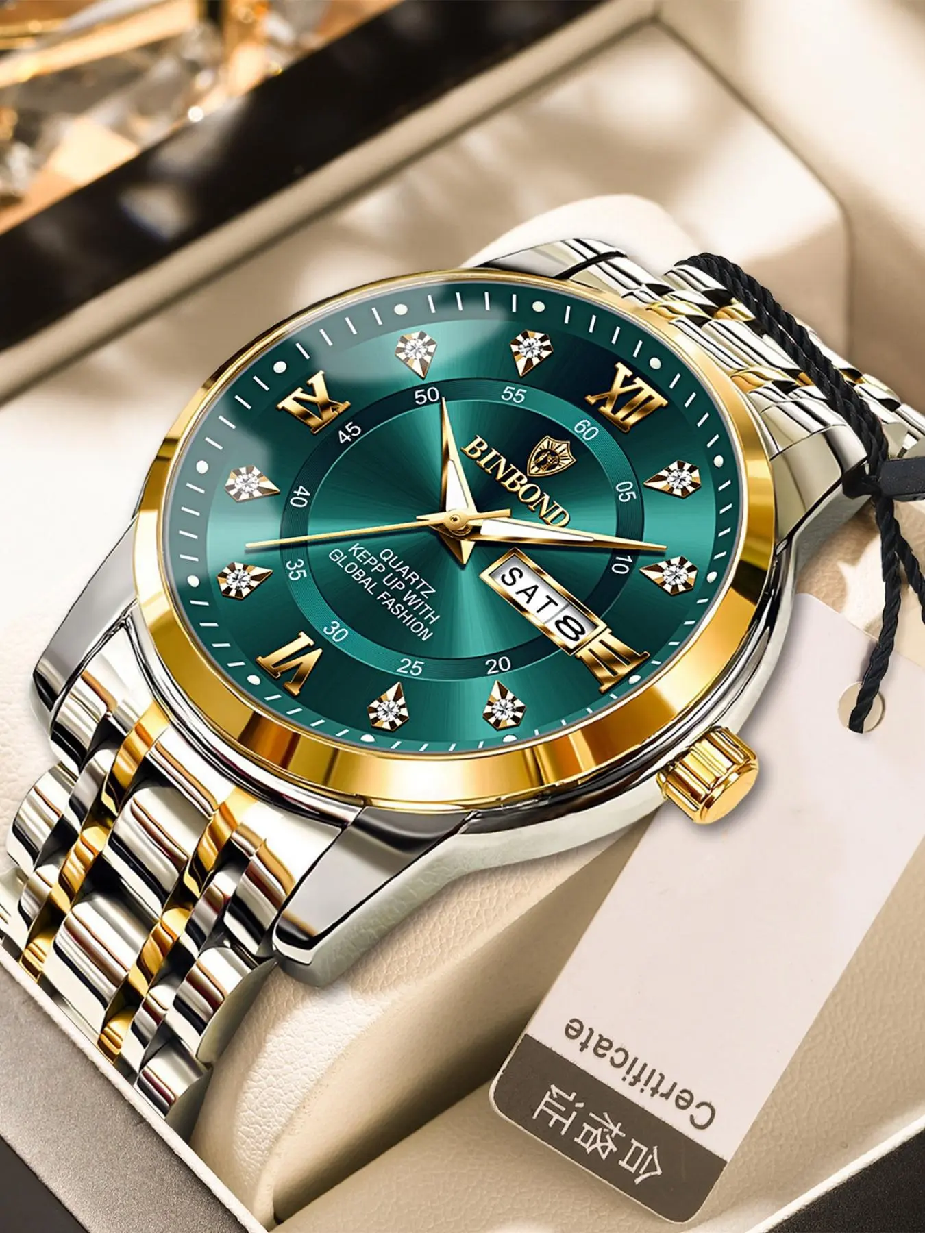 Men's Business Fashion Round Dial Watch, 1 Count Fashion Waterproof Watch for Party, Daily Clothing Decor, Trendy All-match & Exquisite Watch for Birthday Gift with Box
