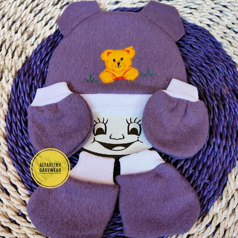 set topi + Sartaki bayi bahan fleece tebal 7