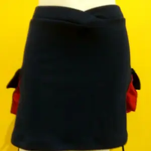 Rok Kantong Kombinasi/Rok Kantong Santai Mini Slim-fitting Polos A-Line Hitam Putih Cantik Panjang Kerja Wanita Fit Tebal Span Scuba Formal