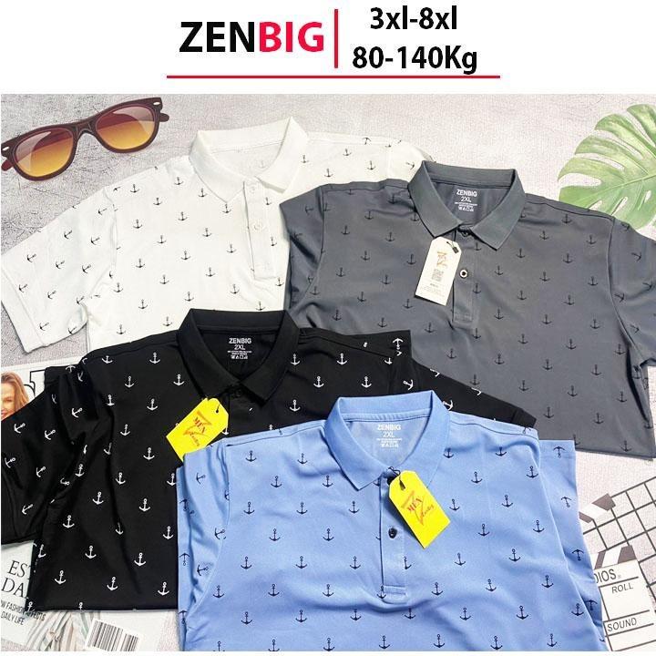 Áo thun nam big size (80-140kg), áo polo big size dành cho người mập người béo Zenbig Menswear Top Cotton Có Cổ Shirt Cộc Tay Ngắn Tay Ngắn Tay Cộc Tay Trắng Đen