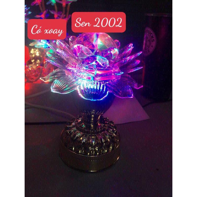 ĐÈN HOA SEN XOAY 360 ĐỘ 7 MÀU CAO 12CM, 15CM, 25CM SIÊU SÁNG, SIÊU ĐẸP (GIÁ 1 CẶP) den bantho 5