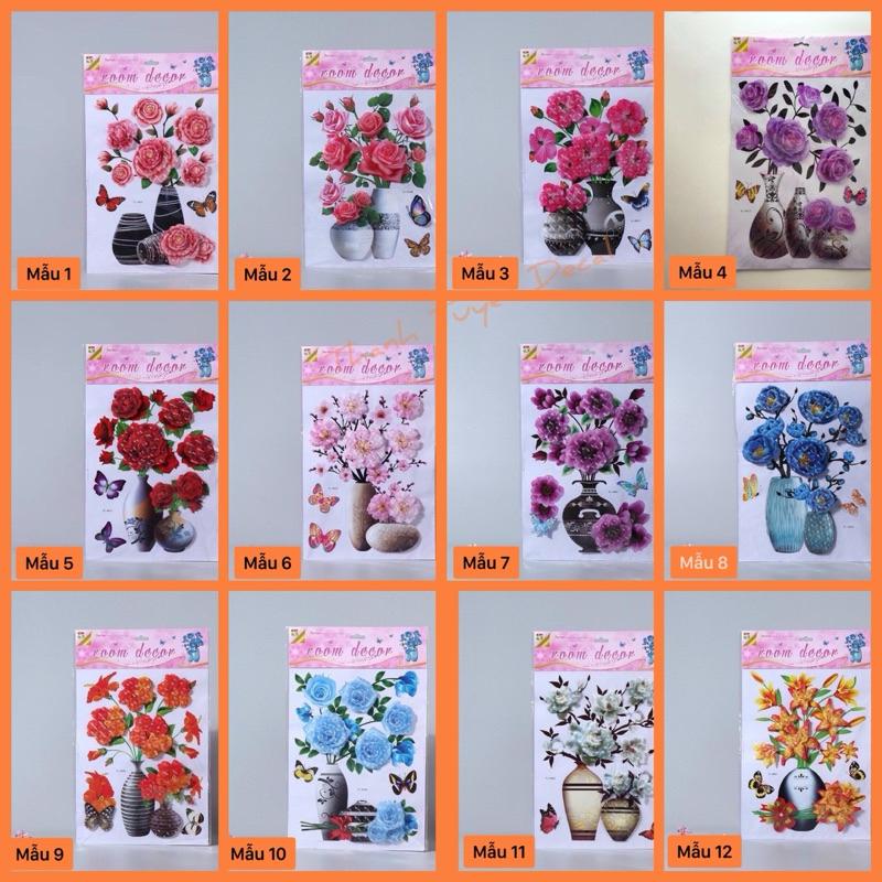 Tranh dán tường hoa nổi 3D sẵn keo dán Decor Decor Phòng Decal 0