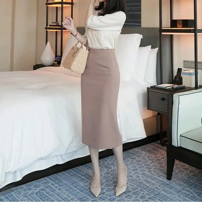 Chân Váy Bút Chì dáng dài xẻ sau có 2 lớp lót BC702 Nữ Women