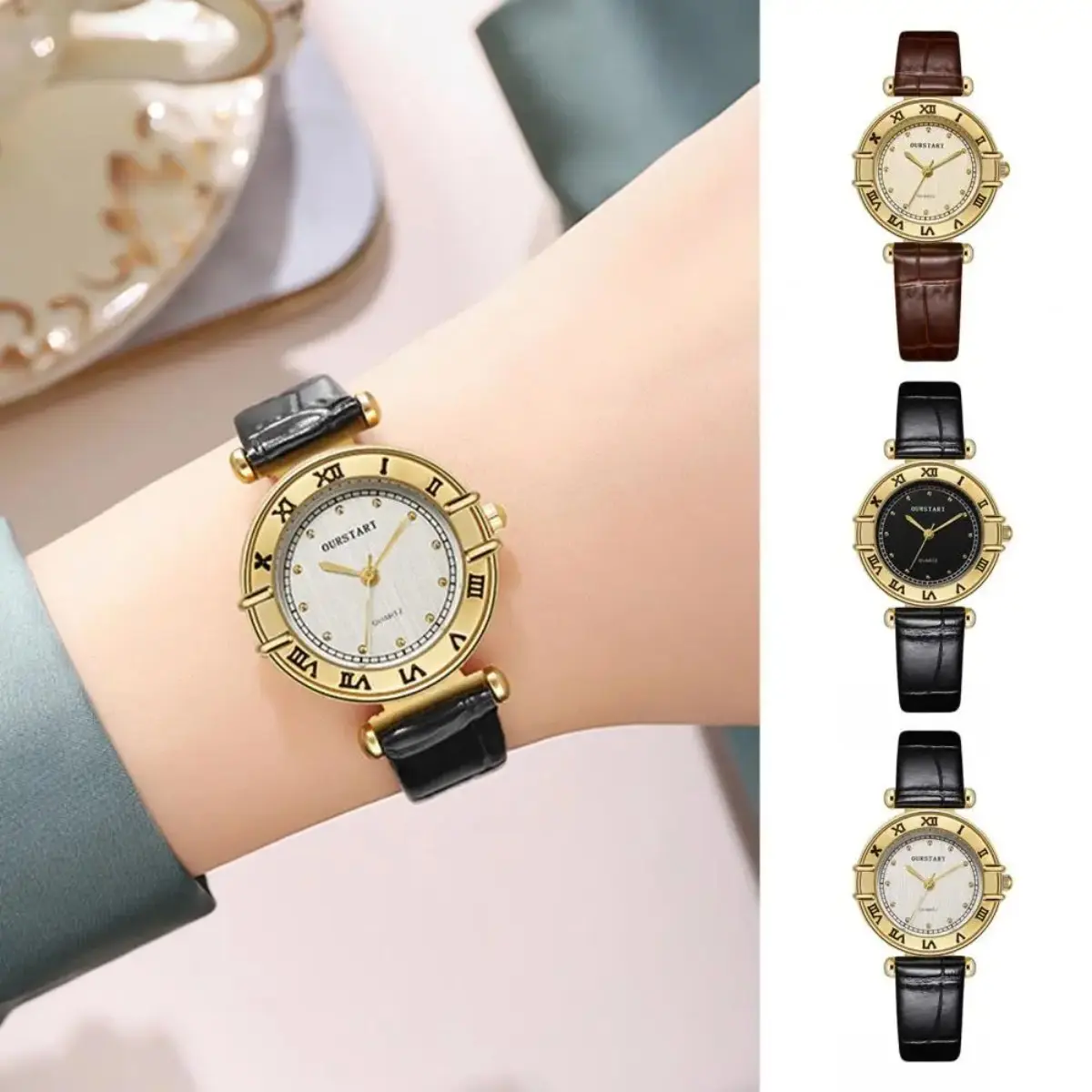 Ladies' Retro Style Roman Belt Watch - Fashion Accessory