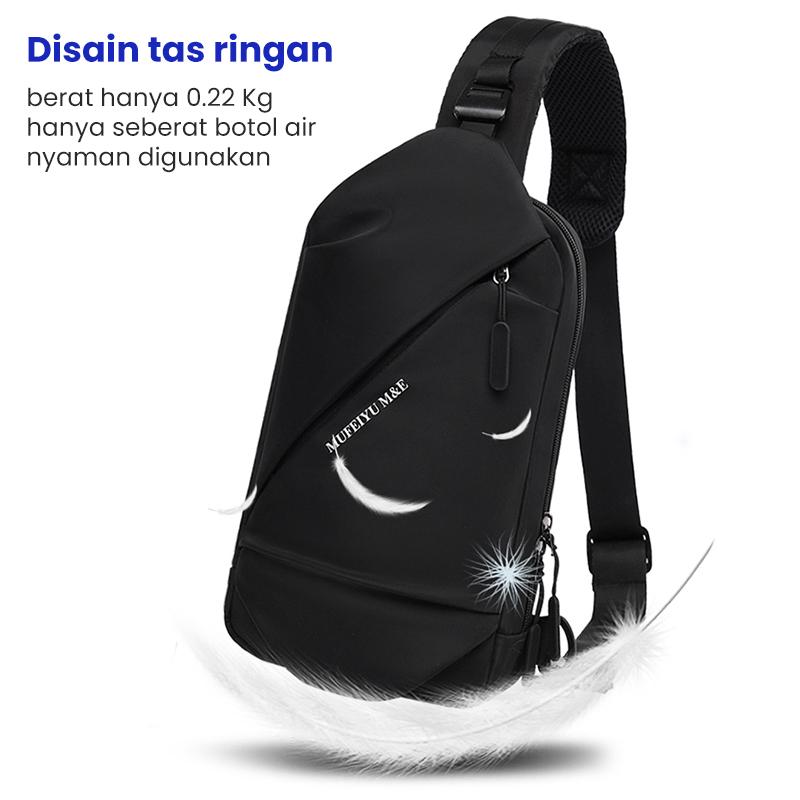 Product Introduction of Techdoo Tas Selempang Bahu Pria Slempang Tas Dada Cowok Wanita Slingbag Kasual Anti Air TS709 12