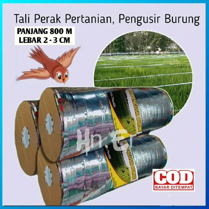 Tali Perak Silver 2 Sisi Pengusir Burung Pipit Disawah Paket Pergulung Berat 960 gr 0