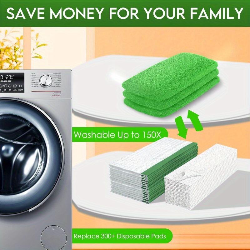 Miếng Lót Thay Thế Cây Lau Nhà, Cao Cấp, Có Thể Tái Sử Dụng, Bộ 4 Cái, Có Thể Giặt Được, Bền, Hấp Thụ Cao, Thích Hợp Để Vệ Sinh Khô Và Ướt 7