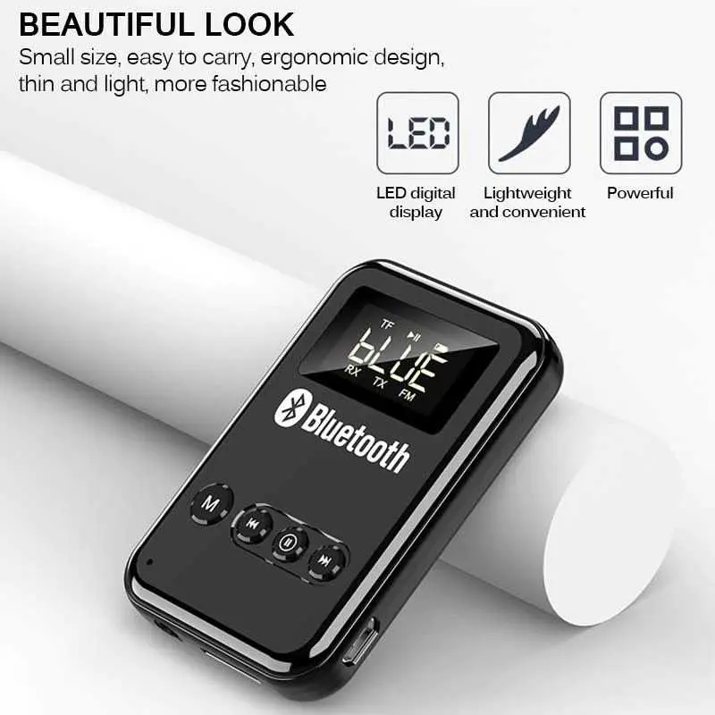 Audio Bluetooth 5.0 Transmitter Receiver Adapter AUX FM - K6 TKXEC 0