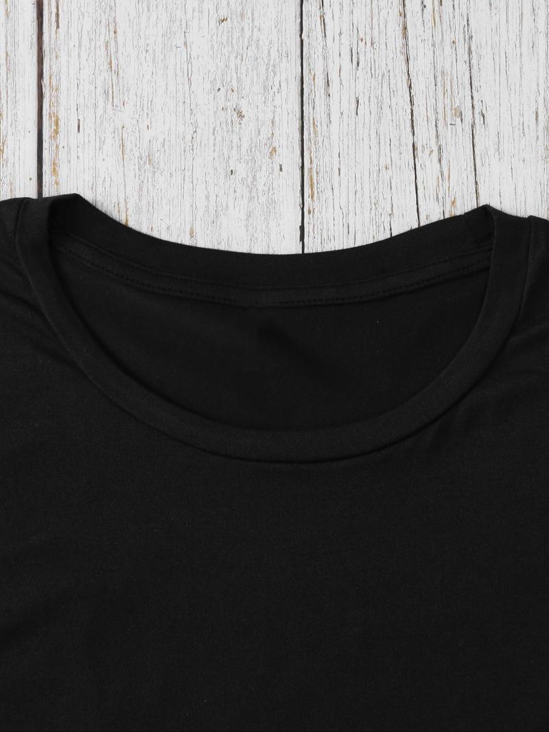 Product Introduction of Women's Lip & Letter Print Round Neck Tee, Music Festival Essentials Outfit, Fashion Casual Short Sleeve T-shirt for Daily Holiday Vacation Outdoor Wear, Ladies Summer Clothes 3