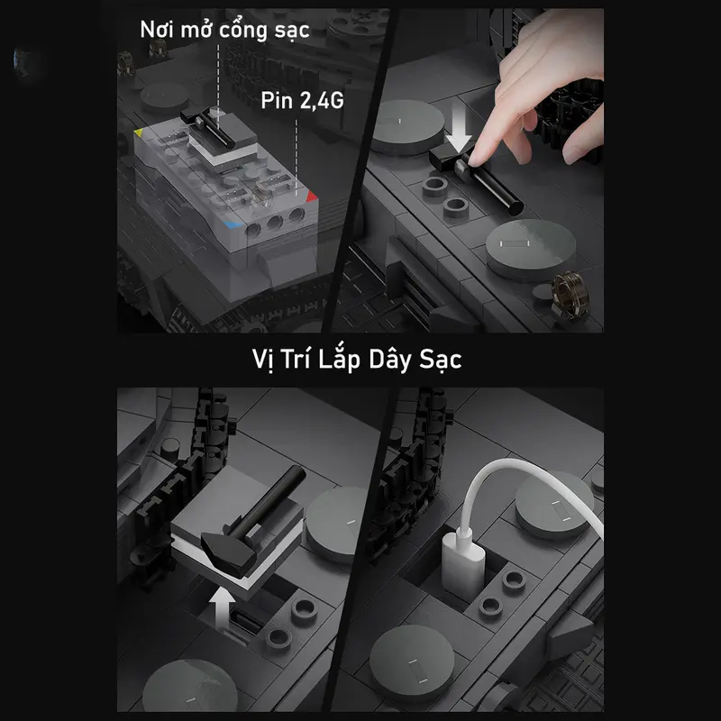 Đồ Chơi Lắp Ráp Technic Mô Hình Xe Tăng Chiến Đấu Điều Khiển Từ Xa RC Tiger Tank C61071 Với 925 Mảnh Ghép 6