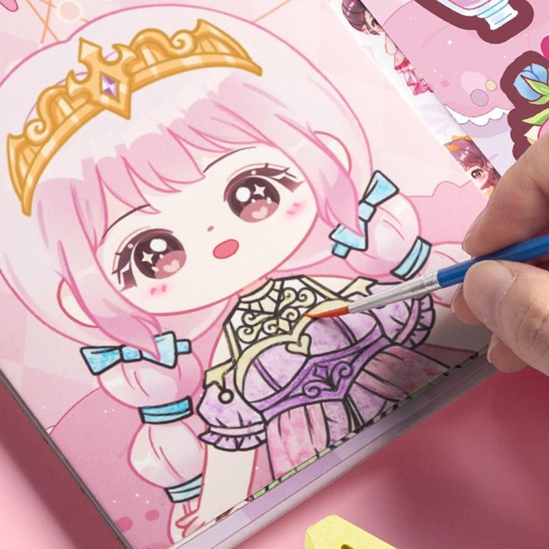 Creative Multicolor Dress Up Scene Stickers Stress Relief Papper Clothes Coloring Book Makeup Decals Clothes Coloring Makeup Dressing Stickers for Kids Adult 4