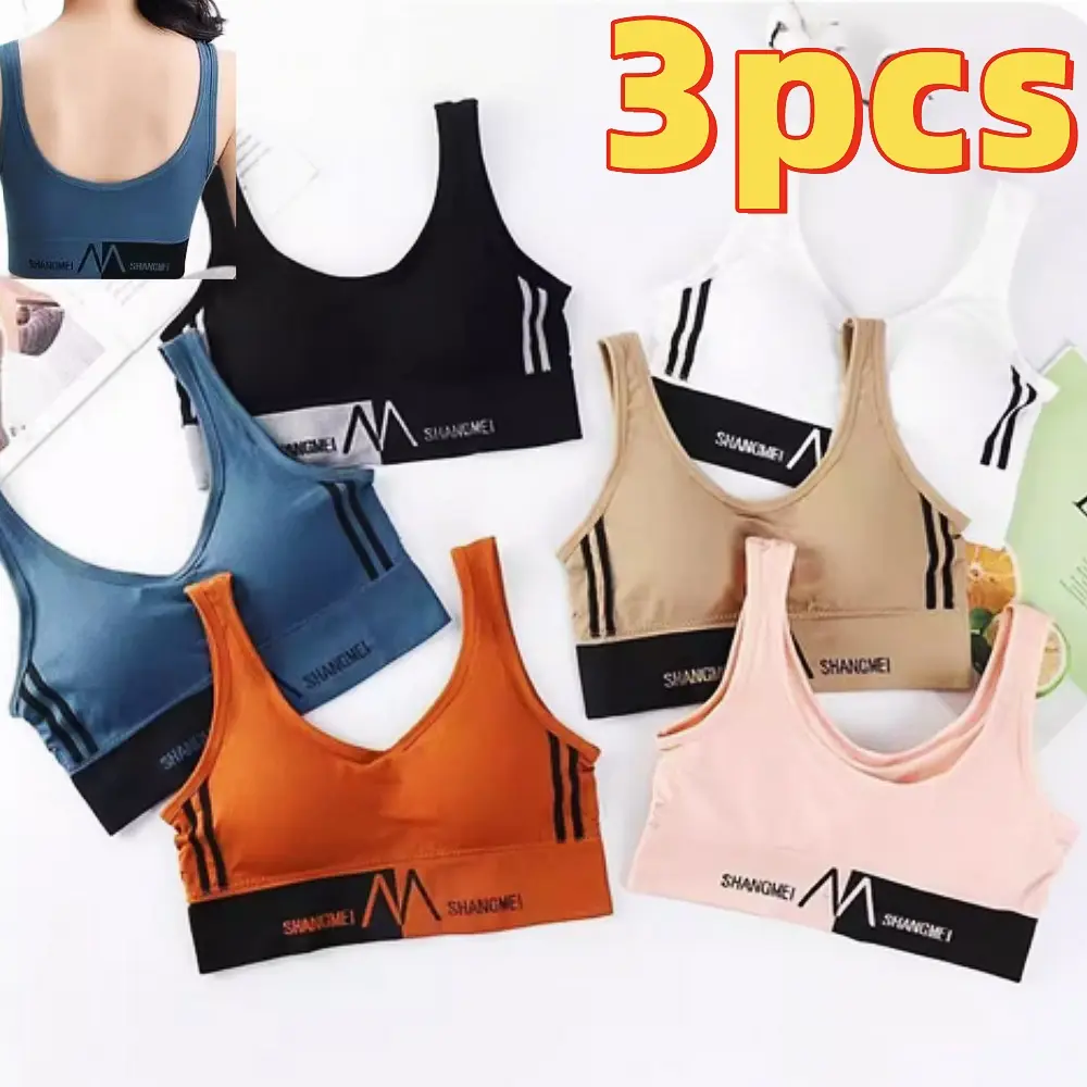 3pcs Push Up Bra For Women Plus Size Wireless Tube Bra No Trace Comfortable Teenage Gym Bra Beauty-back Bra Set