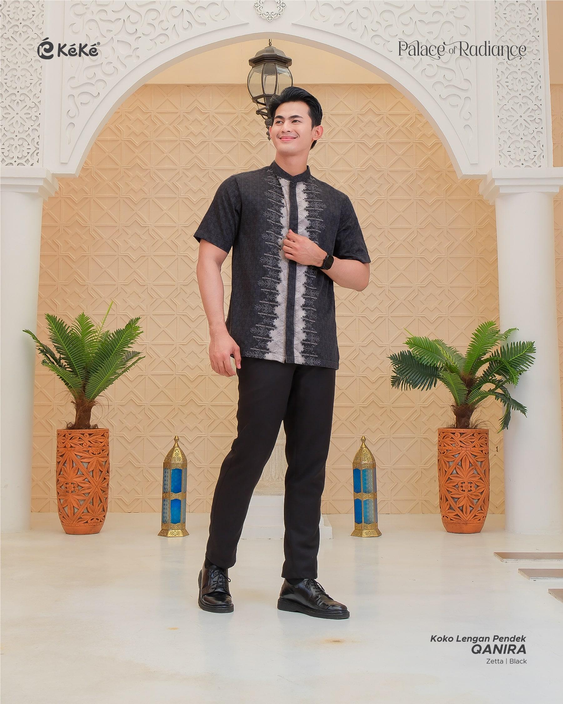 Qanira Series Black Sarimbit Keluarga Lebaran 2026 Gamis Koko Couple Set Satuan by Keke Busana
