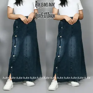 rok jeans highwaist koreans style anak perempuan usia 5-17 tahun
