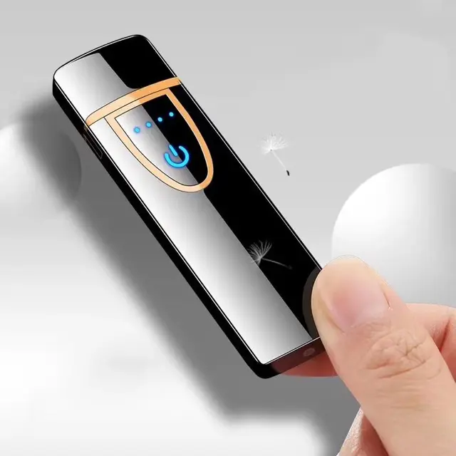 Touch Sensor USB Rechargeable Windproof Flameless Electric Cigarette Lighter