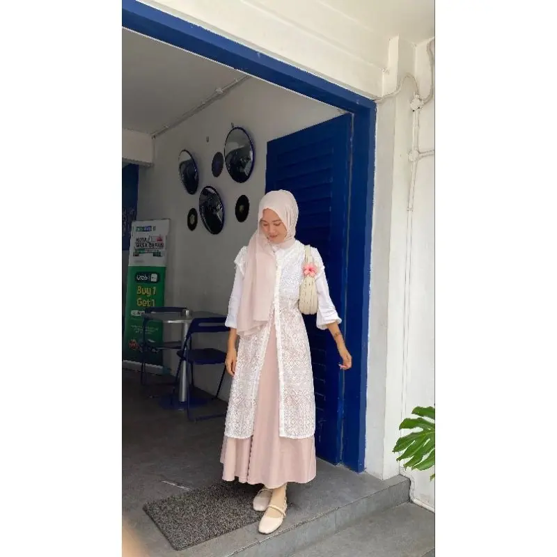 Nayyara Outer Tunik Brukat - Brokat Malika Elegant Mewah - Tunik Brukat Hari Raya Jumbo - Iuter Brokat Kondangan