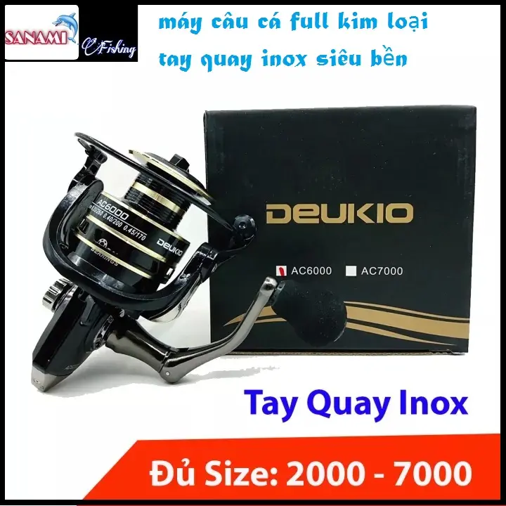[Siêu khuyến mãi 4 năm tuổi] Máy câu cá Deukio AC full kim loại, tay quay inox, đủ size từ 2000 - 7000 - SANAMI FISHING 3