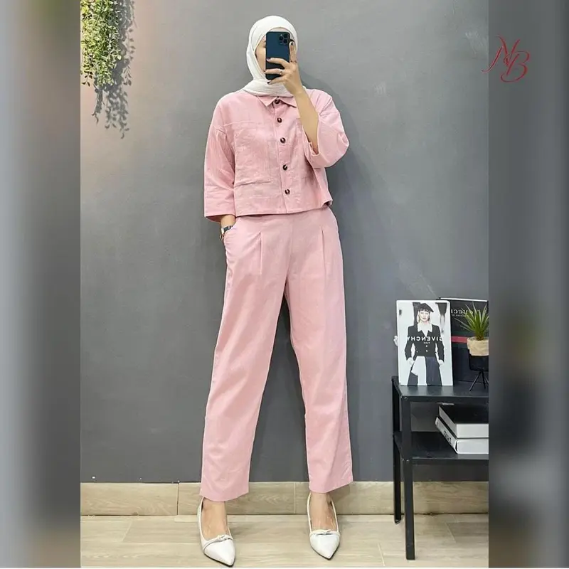 Dera one set / Setelan celanan dan atasan model crop top 1