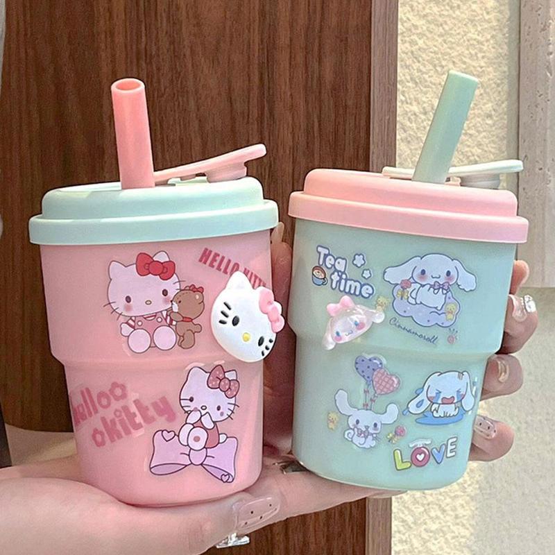 Cốc Giữ Nhiệt Cầm Tay Dễ Thương, Dung Tích 420ml, Có Ống Hút Silicon, Ống Hút Cốc Lớn, Thích Hợp Cho Cà Phê Và Cà Phê, Cốc Nóng, Lý Tưởng Cho Văn Phòng 4