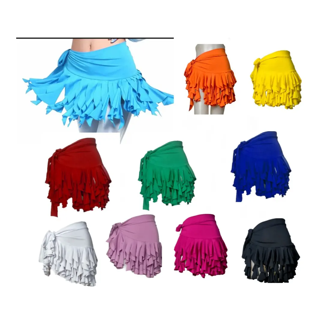 Rok  Aria Swirl Belly Dance rok lilit rok rumbai rok latin line dance Wanita
