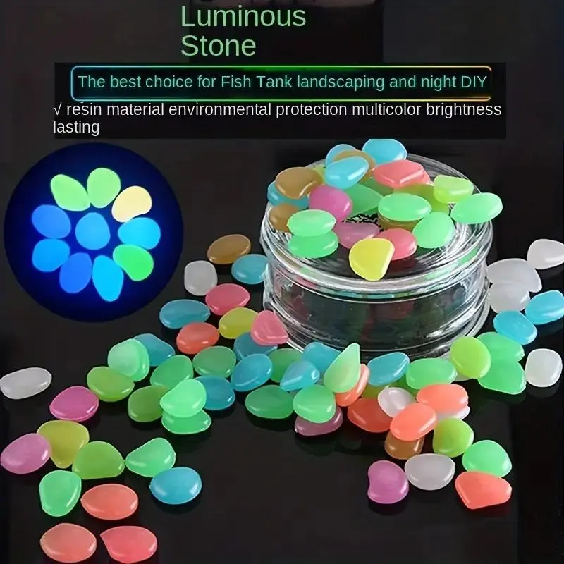 Artificial Luminous Pebbles, Bonsai Decorative Stone, Decorative Small Stones for Garden, Aquarium, Lawn, Fish Tank Decoration 3